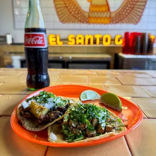 Chicken adobo + al pastor tacos IG: kat.eats