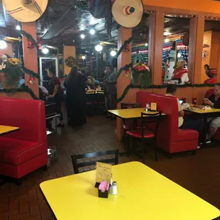 the interior of a mexican restaurant