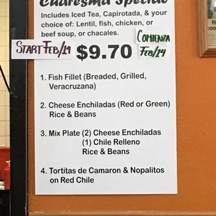 Lenten specials