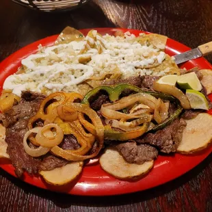 Carne asada with chiliquilies