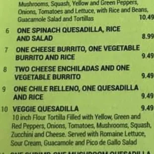 a menu for a mexican restaurant