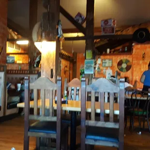 Inside the restaurant.