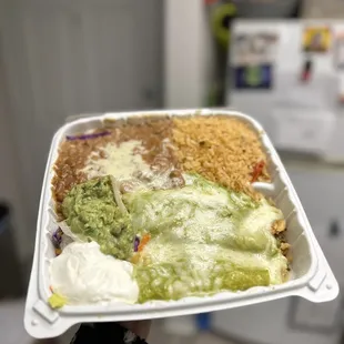 Chicken enchilada plate