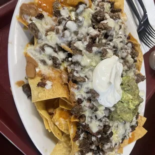 Asada Nachos- good portion, lacks flavor, old ingredients