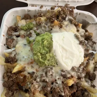 Carne Asada Fries with beans