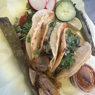 Pastor and asada tacos