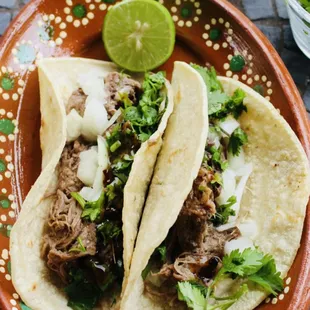 two tacos on a plate