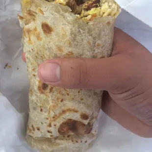 Breakfast burrito ham egg &amp;  cheese