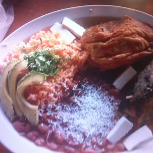 a plate of mexican food