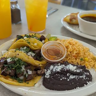 a plate of mexican food