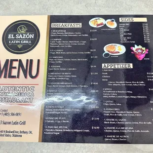 the menu