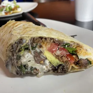 Mega Burrito Steak and chorizo. Delicious
