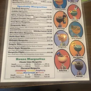 Drink menu