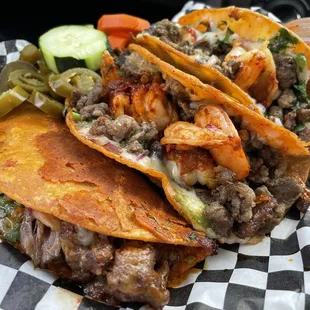 Quesabirria left &amp; 2 Surf &amp; Turf