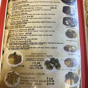 lunch and dinner menu