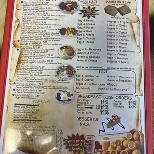 breakfast menu