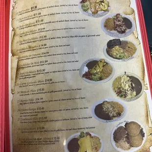 enchiladas lunch menu