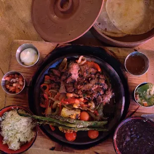 Steak fajitas, definitely enough for two people to split