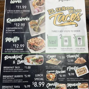 menu
