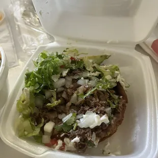 Sopes with beef