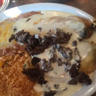 Fajita beef rellanos