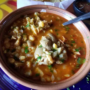 Menudo with all fixings mixed up!