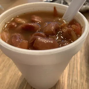 a bowl of chili and beans