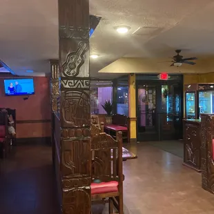 the inside of a restaurant