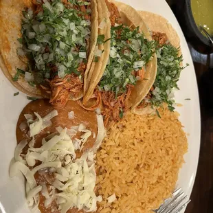 Chicken taco dinner