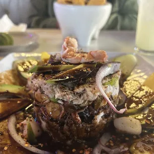 Torre de mariscos. It doesn't look good but trust me: It was really good!