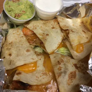 Shrimp quesadilla to go! $16.95