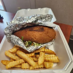 Closed carne asada torta with fries. The fries were the BEST thing in plate .