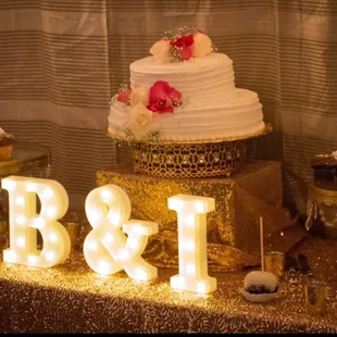 a wedding cake on a table
