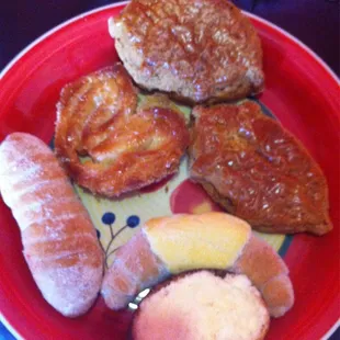 a plate of pastries