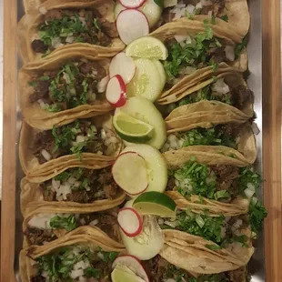 a platter of tacos