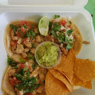 mexican food in a styrofoam container
