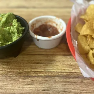 Chips, guacamole and salsa