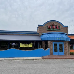 the front of the restaurant