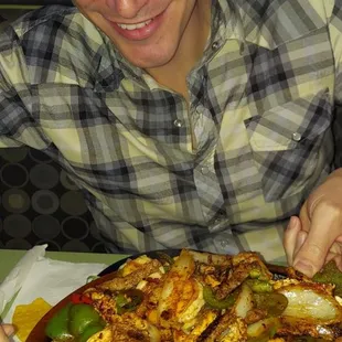 a man with a plate of food