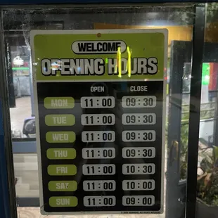 Operating hours