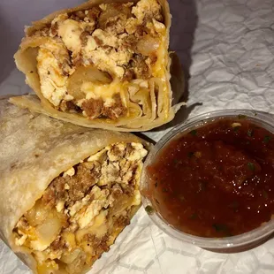 Chorizo, Egg, Potato and Cheese Breakfast Burrito