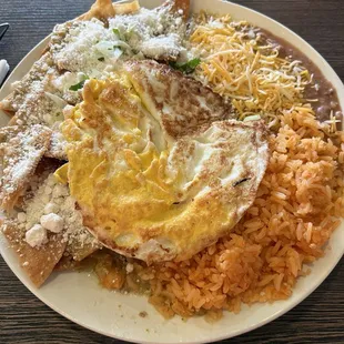 Chilaquiles and Eggs Plate; I like my eggs fried hard