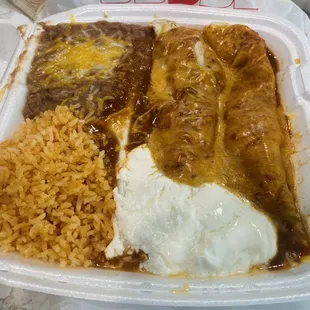 Chicken Enchilada Combo Plate