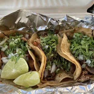 Carnitas street tacos. Very good!