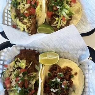 Chorizo and carne asada tacos