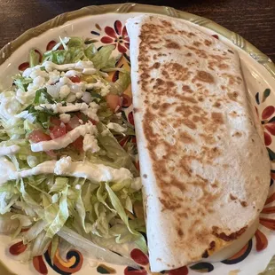 Cheese and chicken quesadilla