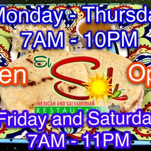 New Hours