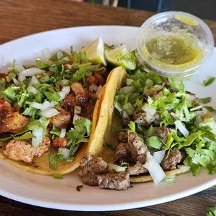 Chicken and Steak Street Tacos