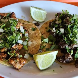 Chicken and Steak Street Tacos