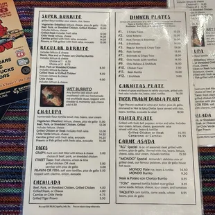 Menu as of 8/30/2024